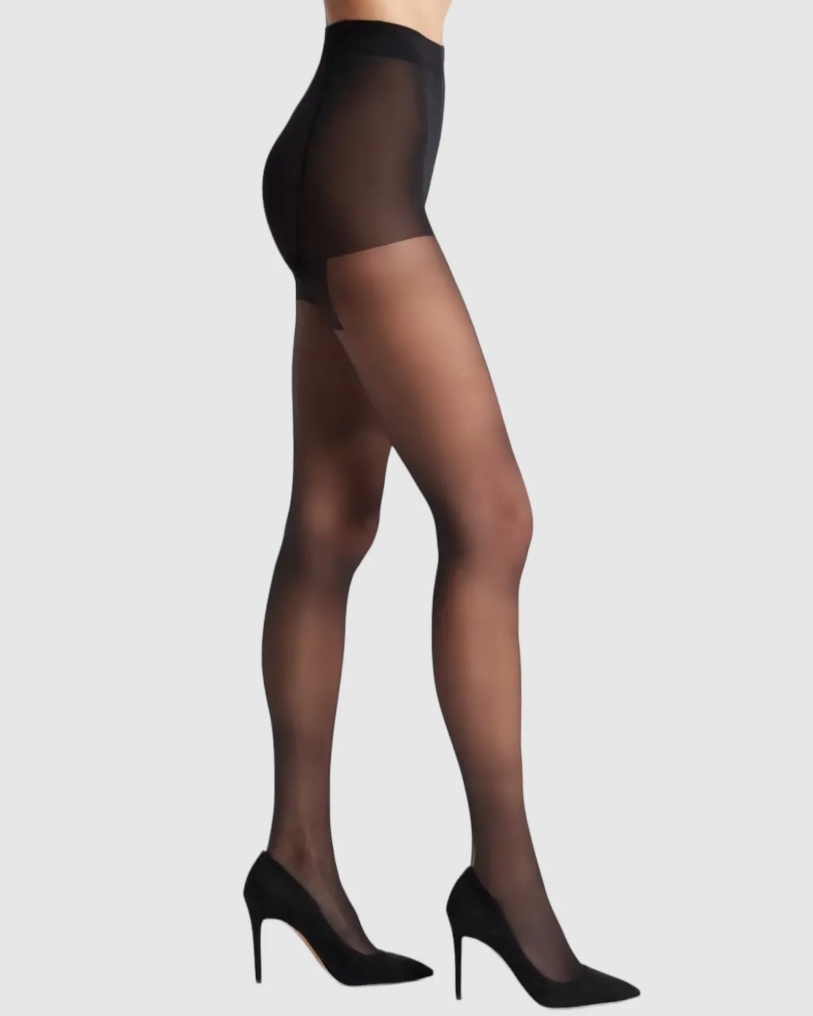 15 Denier Silky Slimming Sheer Tights - 2 Pack - Black