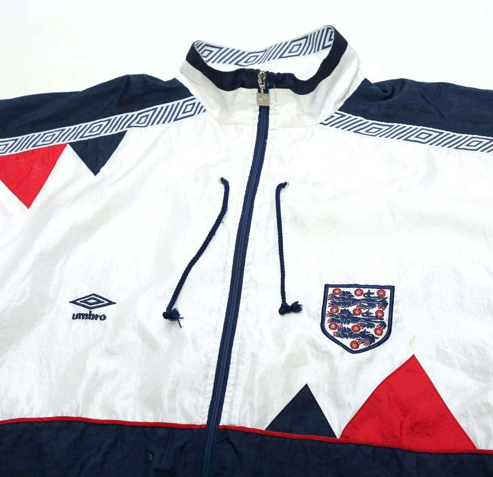 1990/92 England Vintage Umbro Football Track Top Shell Jacket (XL) Italia 90