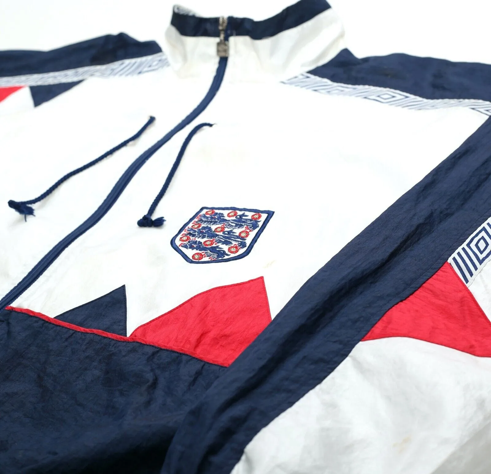 1990/92 England Vintage Umbro Football Track Top Shell Jacket (XL) Italia 90