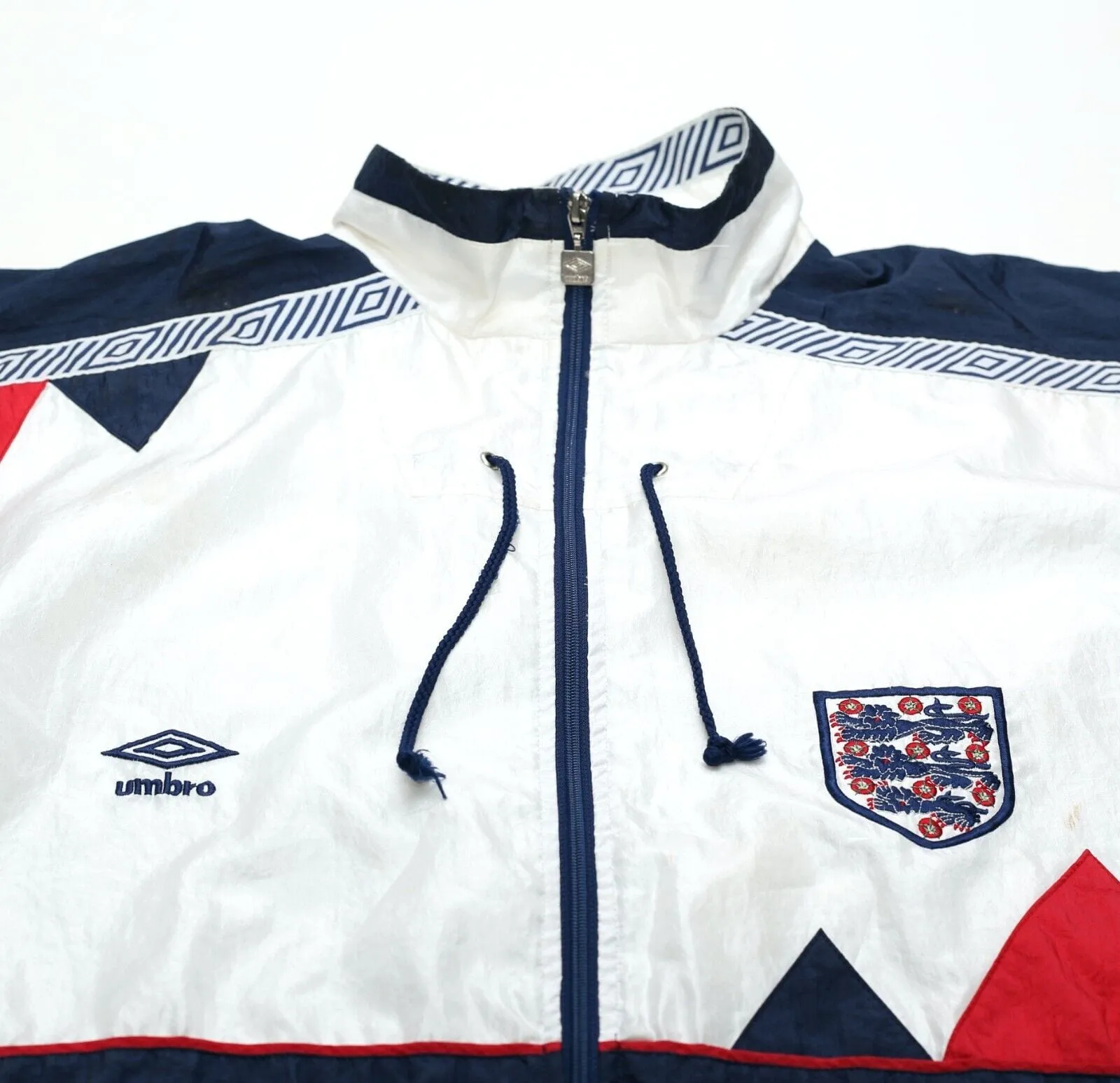 1990/92 England Vintage Umbro Football Track Top Shell Jacket (XL) Italia 90