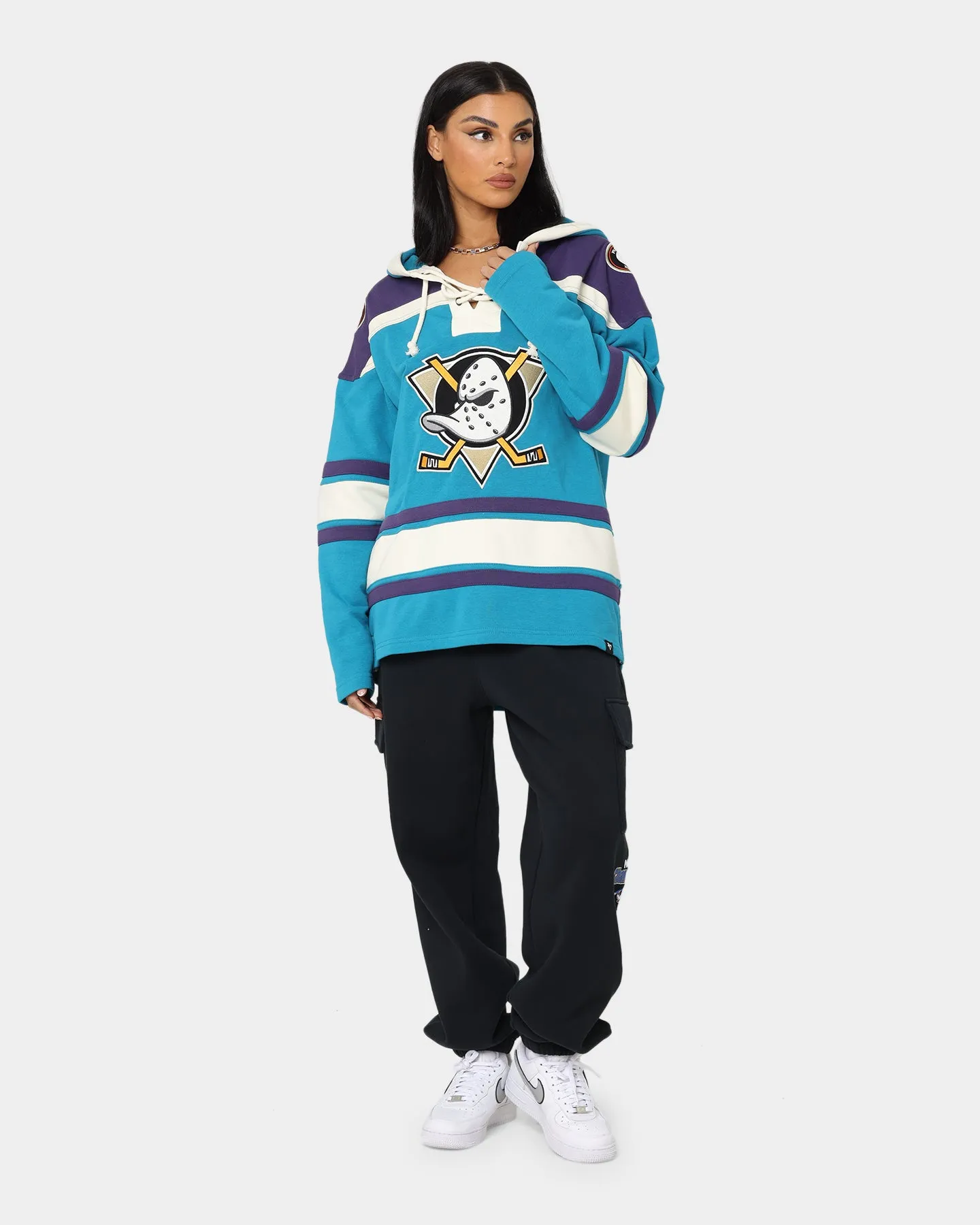 47 Brand Anaheim Ducks Lacer Hoodie Purple/Sharks Teal