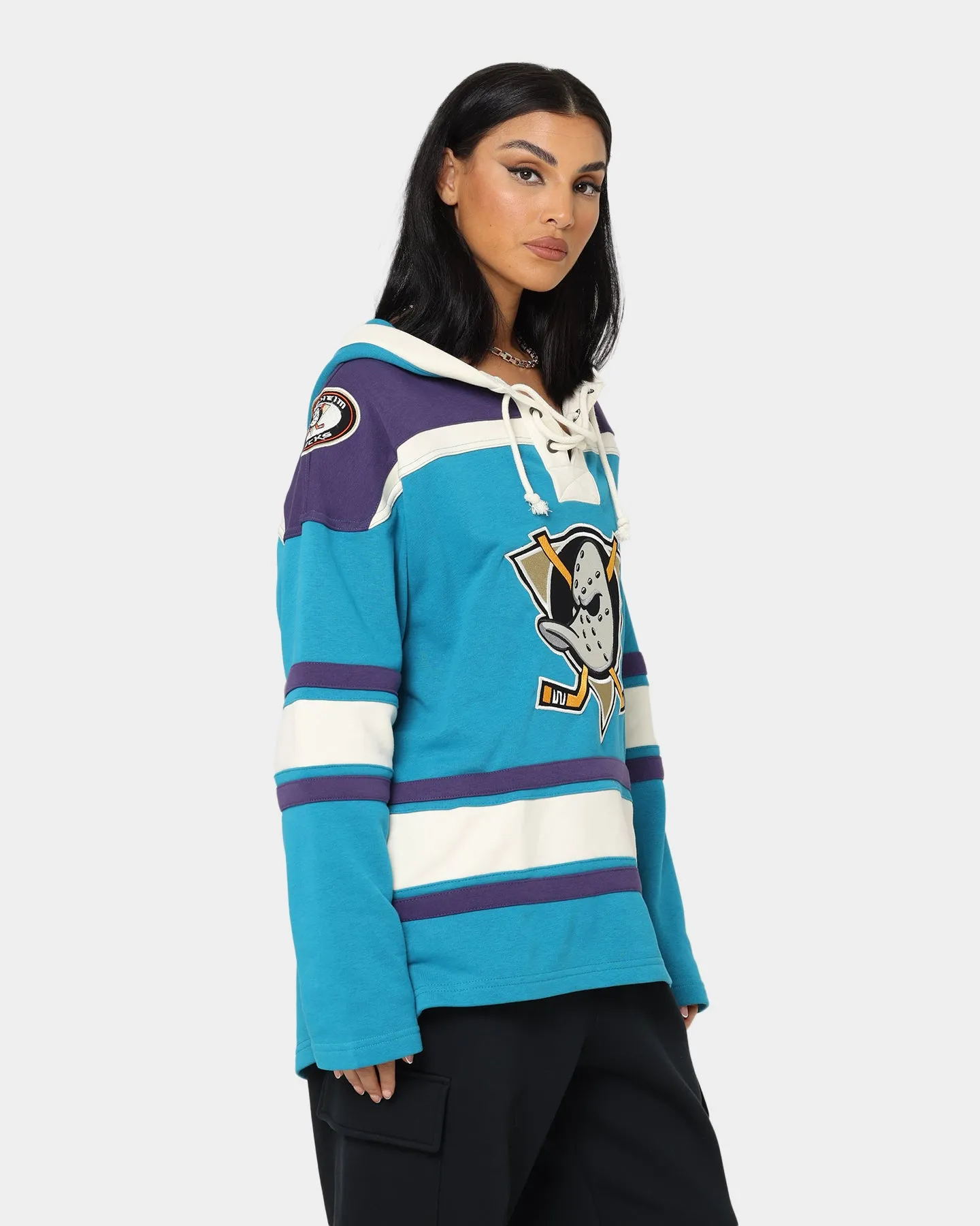 47 Brand Anaheim Ducks Lacer Hoodie Purple/Sharks Teal