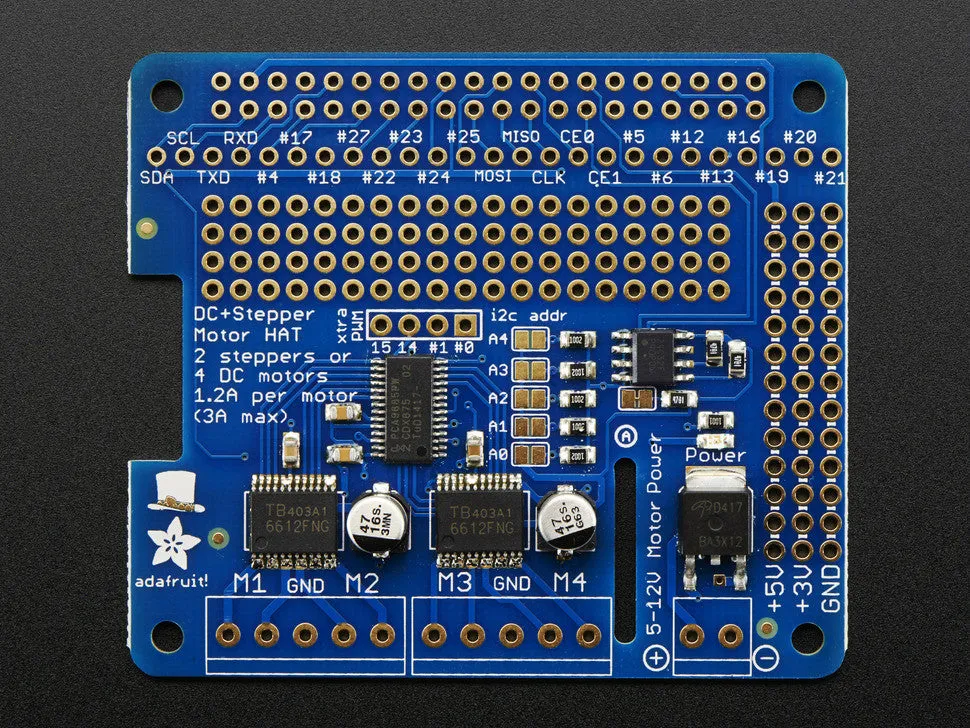 Adafruit DC & Stepper Motor HAT for Raspberry Pi - Mini Kit