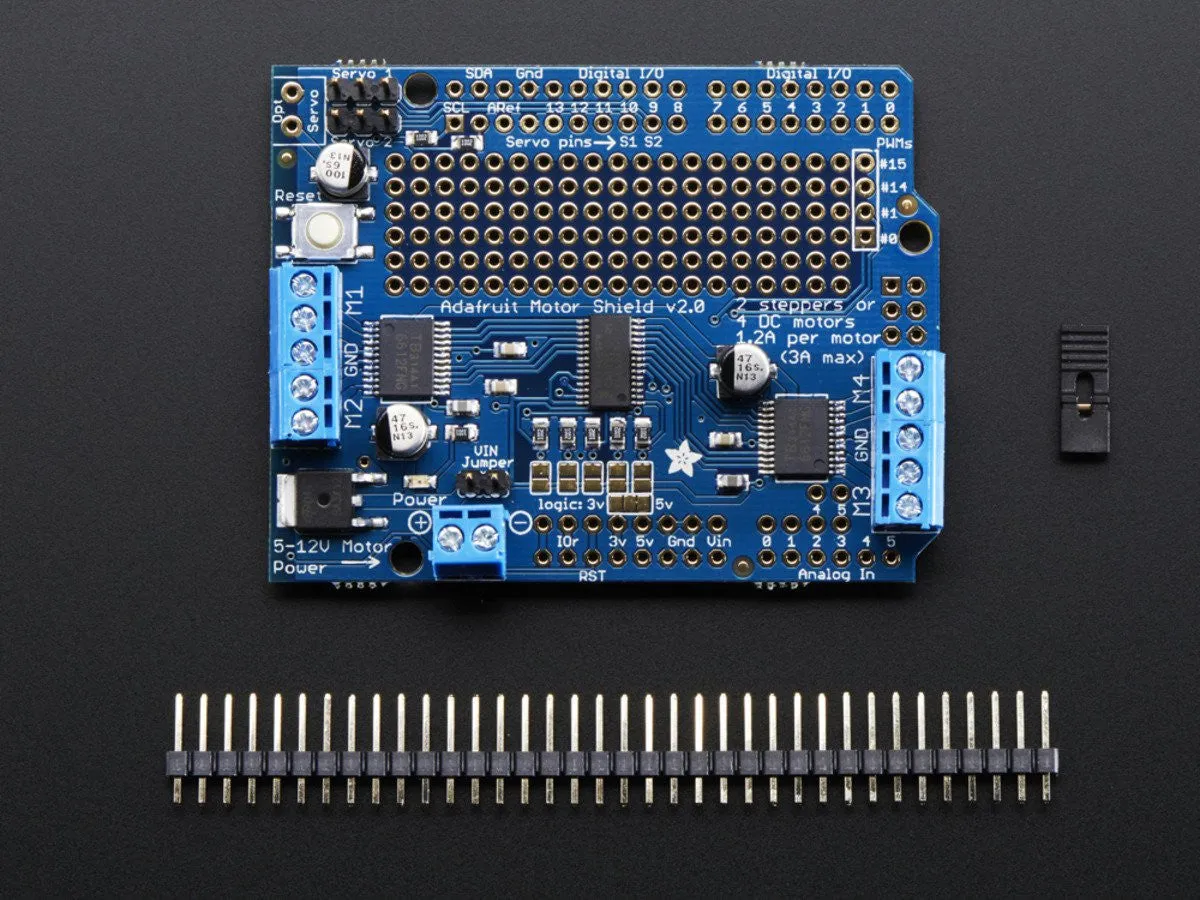 Adafruit Motor/Stepper/Servo Shield for Arduino v2 Kit - v2.3