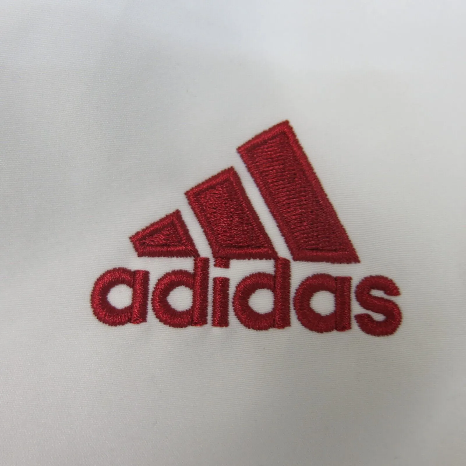 Adidas Womens Full Zip Up Logo Track Jacket Long Sleeves White Red Size Medium