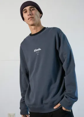 Afends Mens Distorted - Crew Neck - Slate