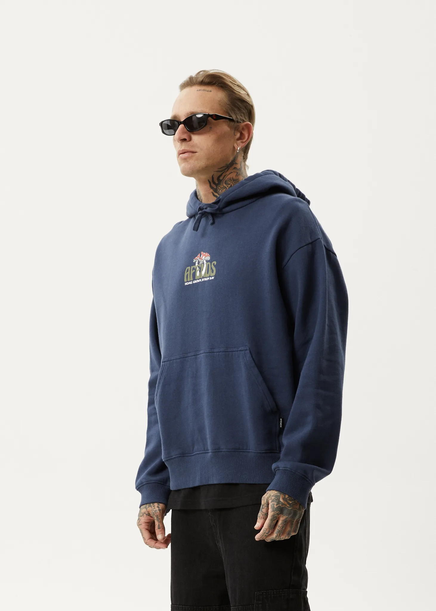 AFENDS Mens Let It Grow - Pull On Hood - Navy