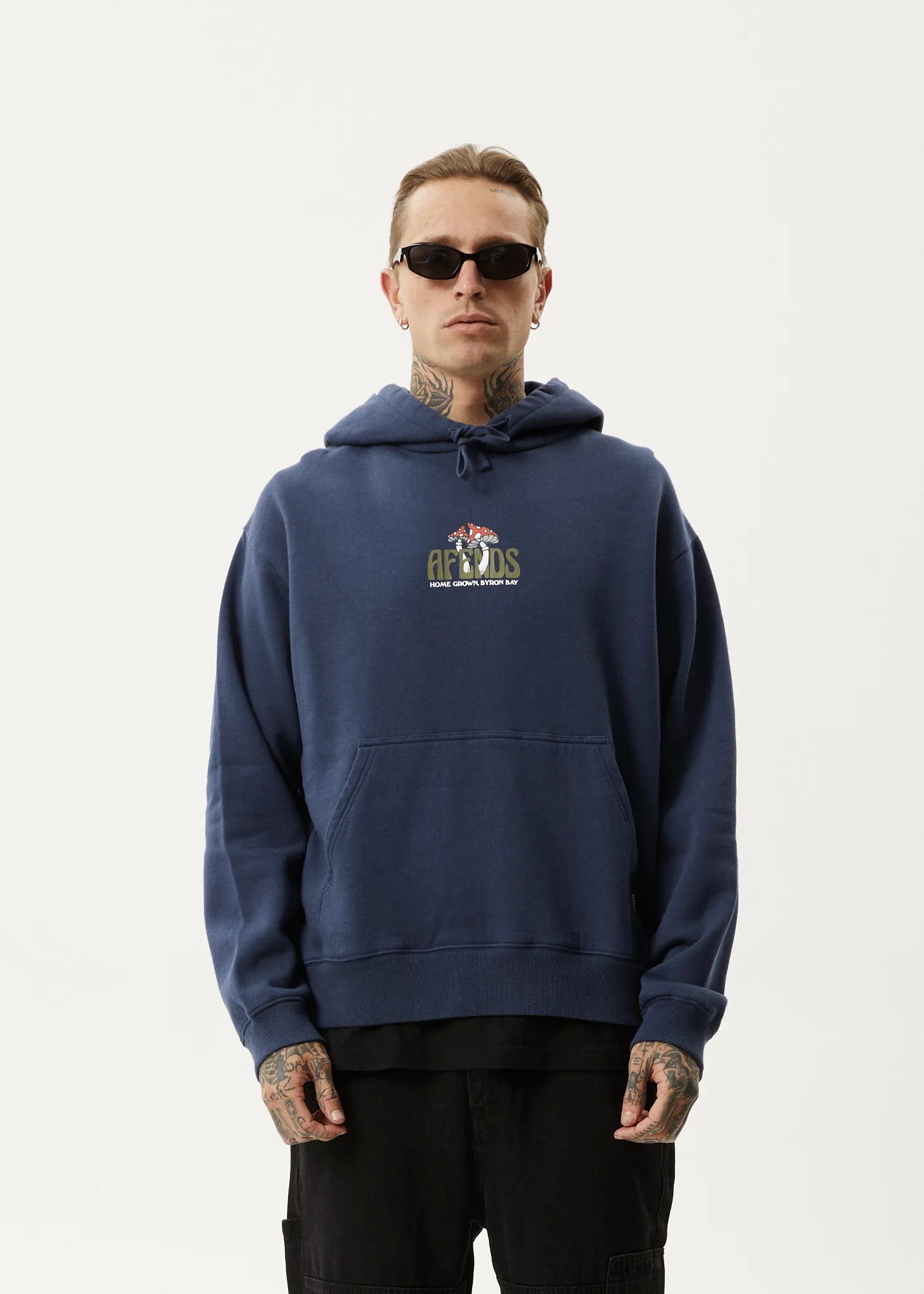 AFENDS Mens Let It Grow - Pull On Hood - Navy