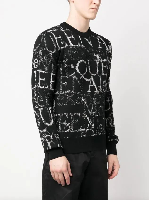 Alexander McQueen logo-print crew-neck jumper