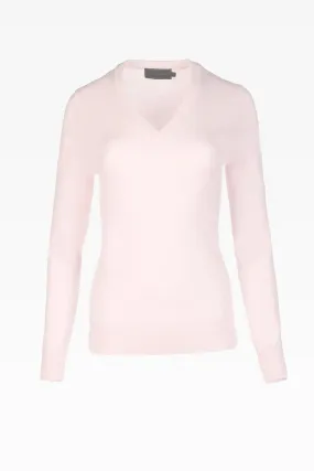 Alice Ladies Cashmere V-Neck Jumper in Nurture Pink: Sizes XS-XL