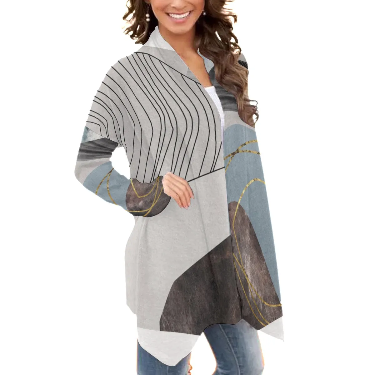 All-Over Print Women's Cardigan With Long Sleeve 184