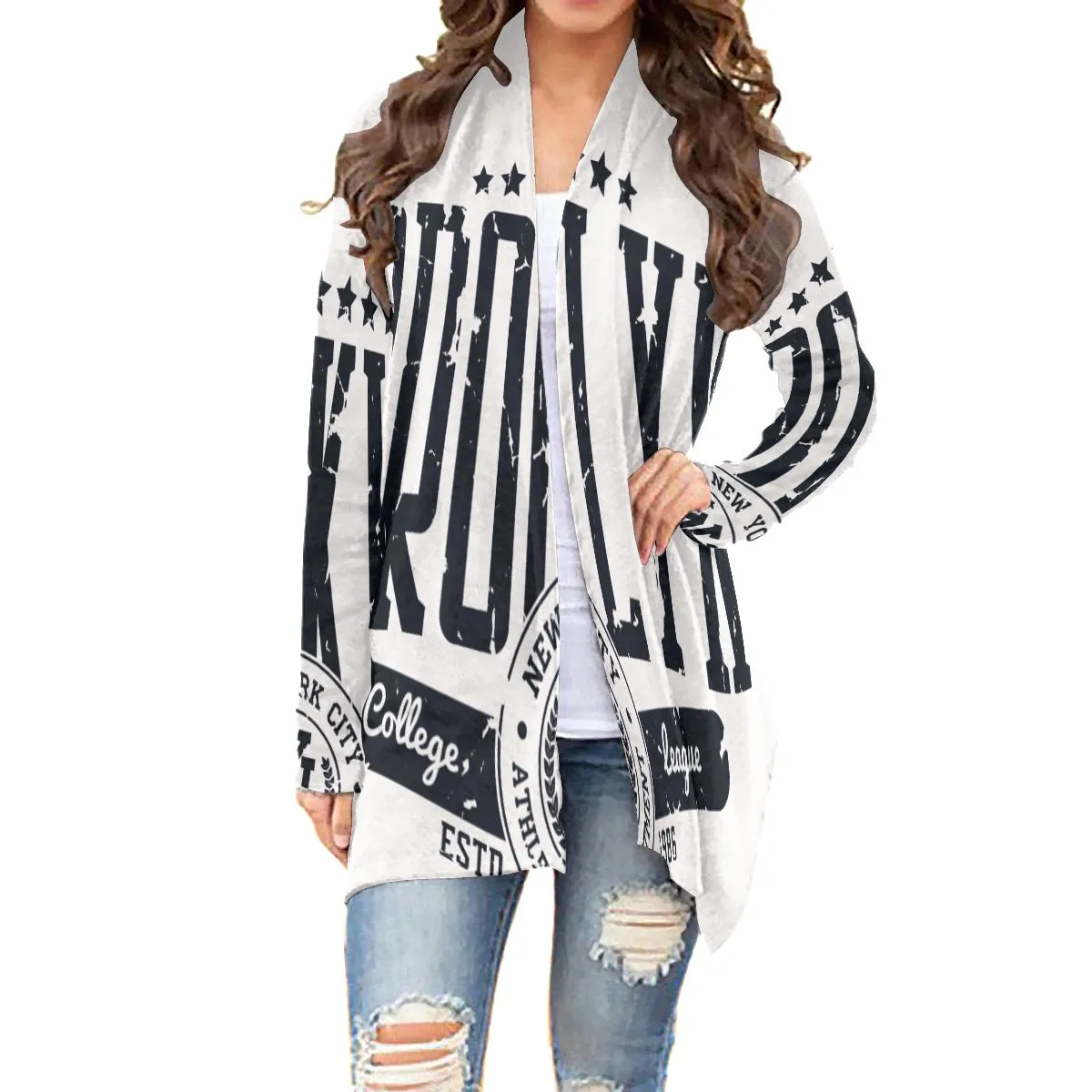 All-Over Print Women's Cardigan With Long Sleeve 189