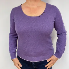 Amethyst Purple Cashmere Scoop Neck Jumper Large