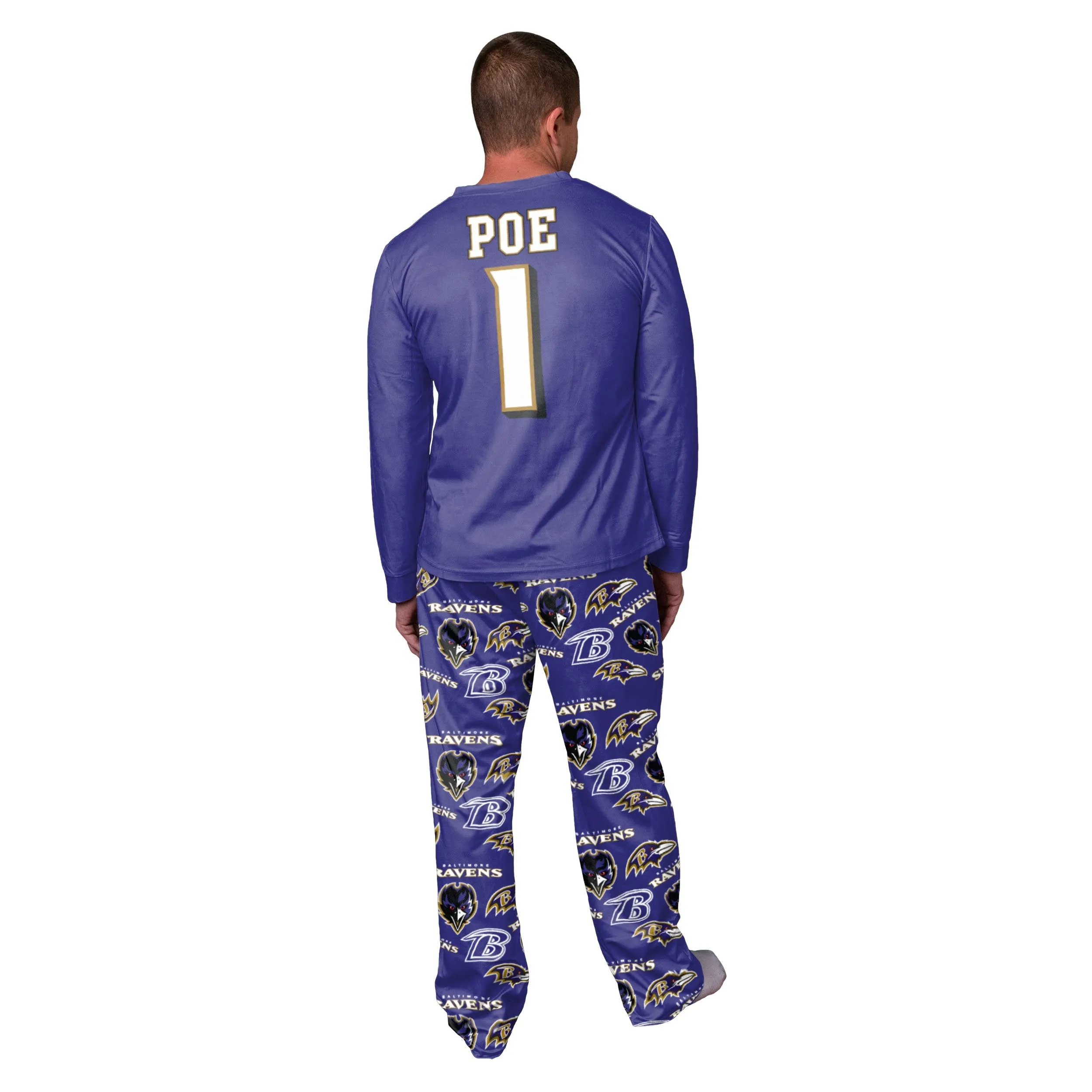 Baltimore Ravens NFL Mens Poe Mascot Pajamas