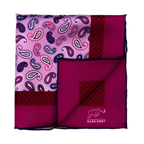 Barnstead Paisley Silk Pocket Square, Light Pink / Red / Purple