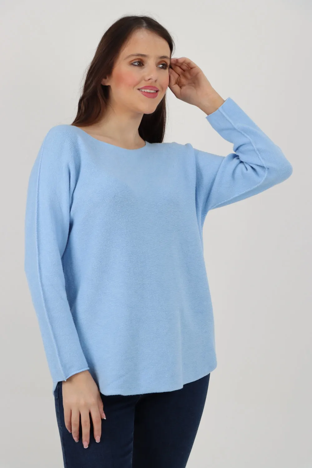 Basic Plain Knitted Jumper Top