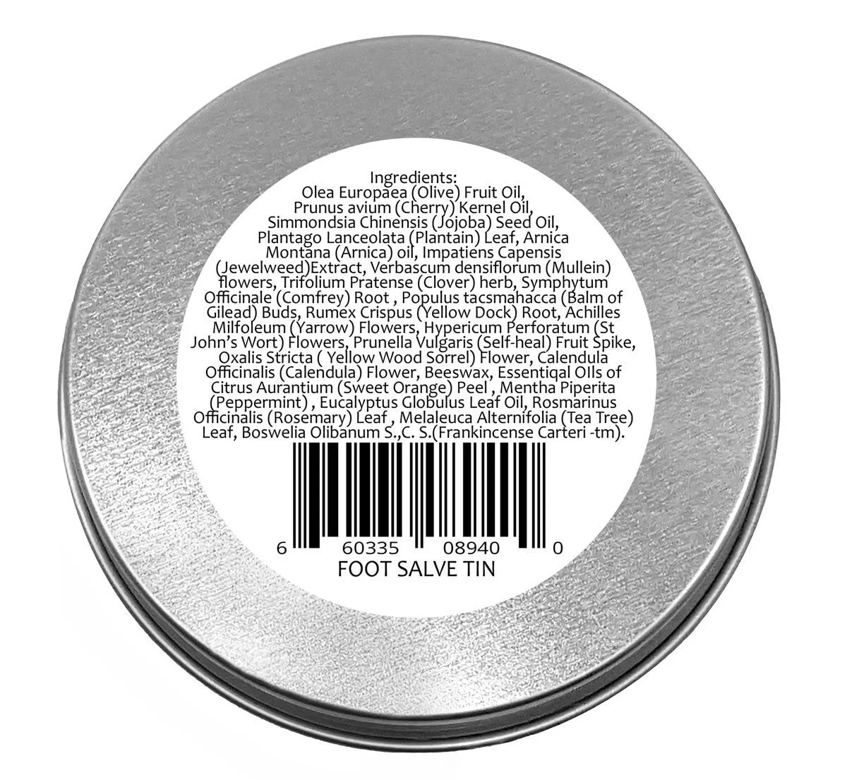 Best Foot Care Herbal Salve Large 4 oz Tin of Botanical Foot Balm Mejor cuidado de los pies