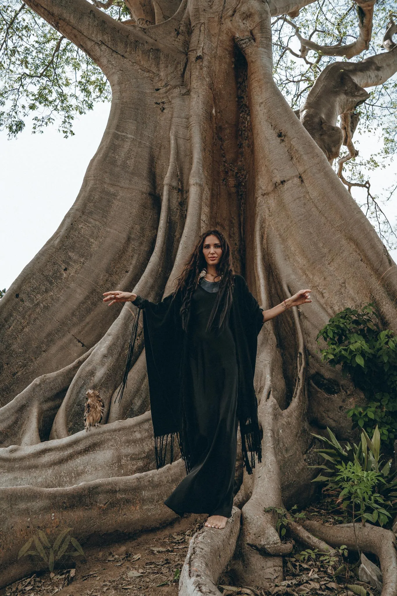 Black Boho Poncho • Long Poncho Robe Cardigan • Bridal Cover Up Cardigan