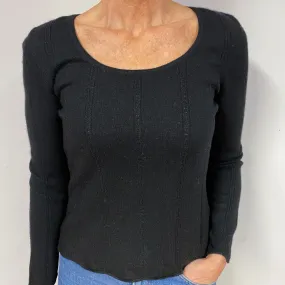 Black Cashmere Scoop Neck Jumper Medium