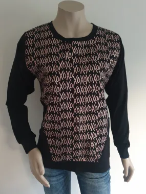 Black Merino Rose Gold XO Jumper