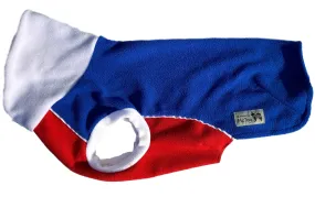 Blue Polar Fleece with Red waterproof Tummy McTog jumper