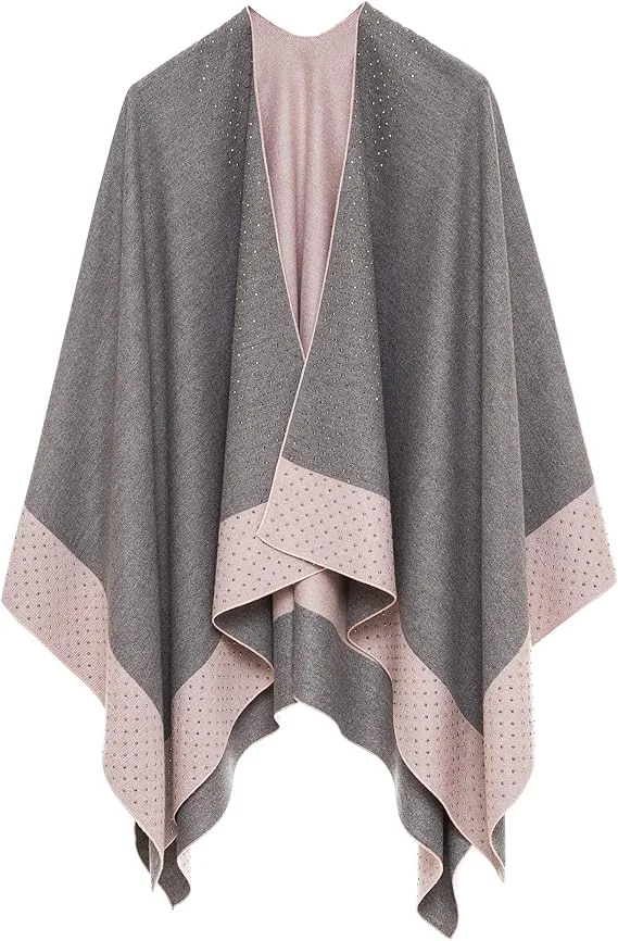 Blush Luxurious Knit Sweater Poncho Cardigan