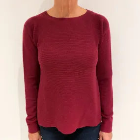 Brick Red Cashmere Boat Neck Jumper Medium