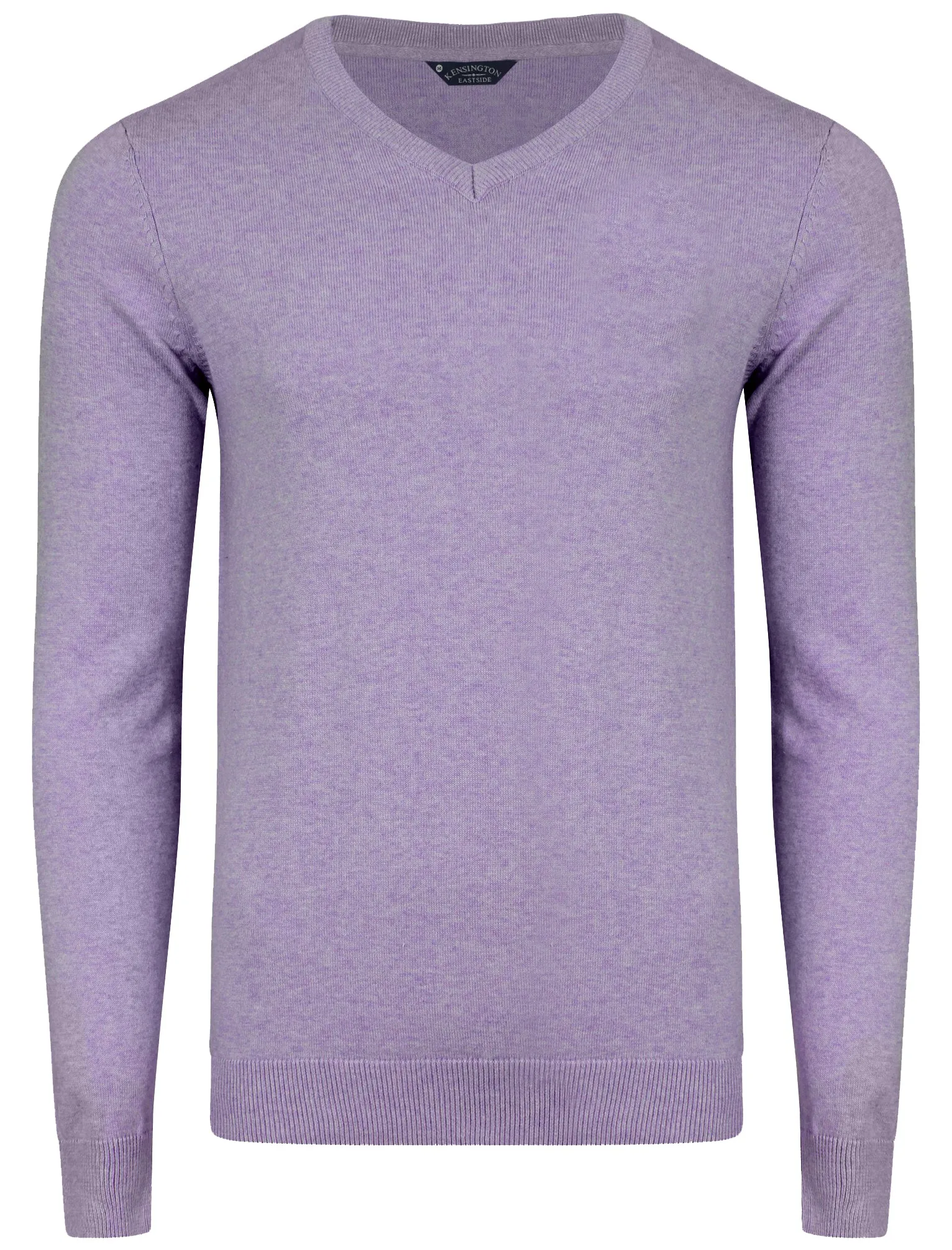 Bronze V-Neck Melange Jumper In Lilac - Kensington Eastside