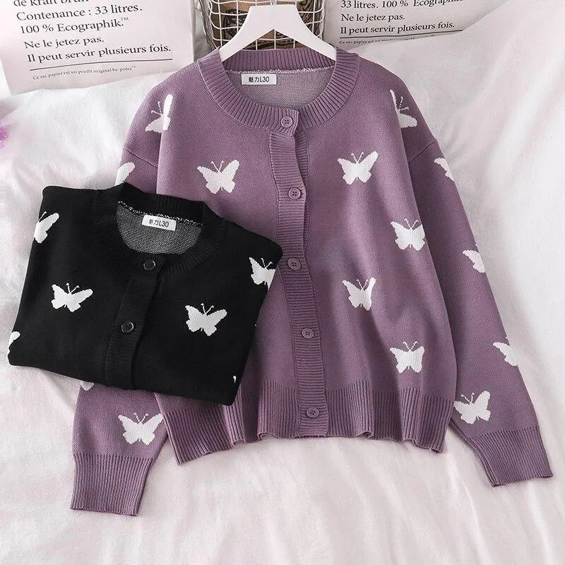 Butterfly Print Cardigan: Casual Women's Cardigan Great for all seasons, cute, smart and casual.