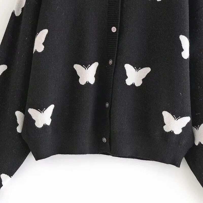 Butterfly Print Cardigan: Casual Women's Cardigan Great for all seasons, cute, smart and casual.