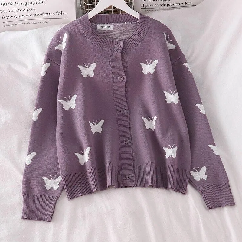 Butterfly Print Cardigan: Casual Women's Cardigan Great for all seasons, cute, smart and casual.