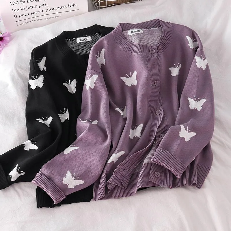 Butterfly Print Cardigan: Casual Women's Cardigan Great for all seasons, cute, smart and casual.