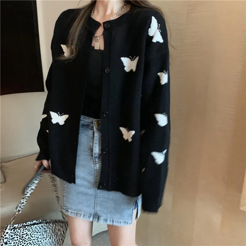 Butterfly Print Cardigan: Casual Women's Cardigan Great for all seasons, cute, smart and casual.