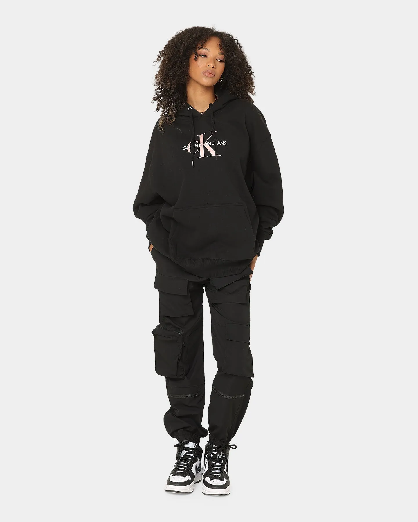 Calvin Klein Women's Mid Scale Monogram Hoodie Black