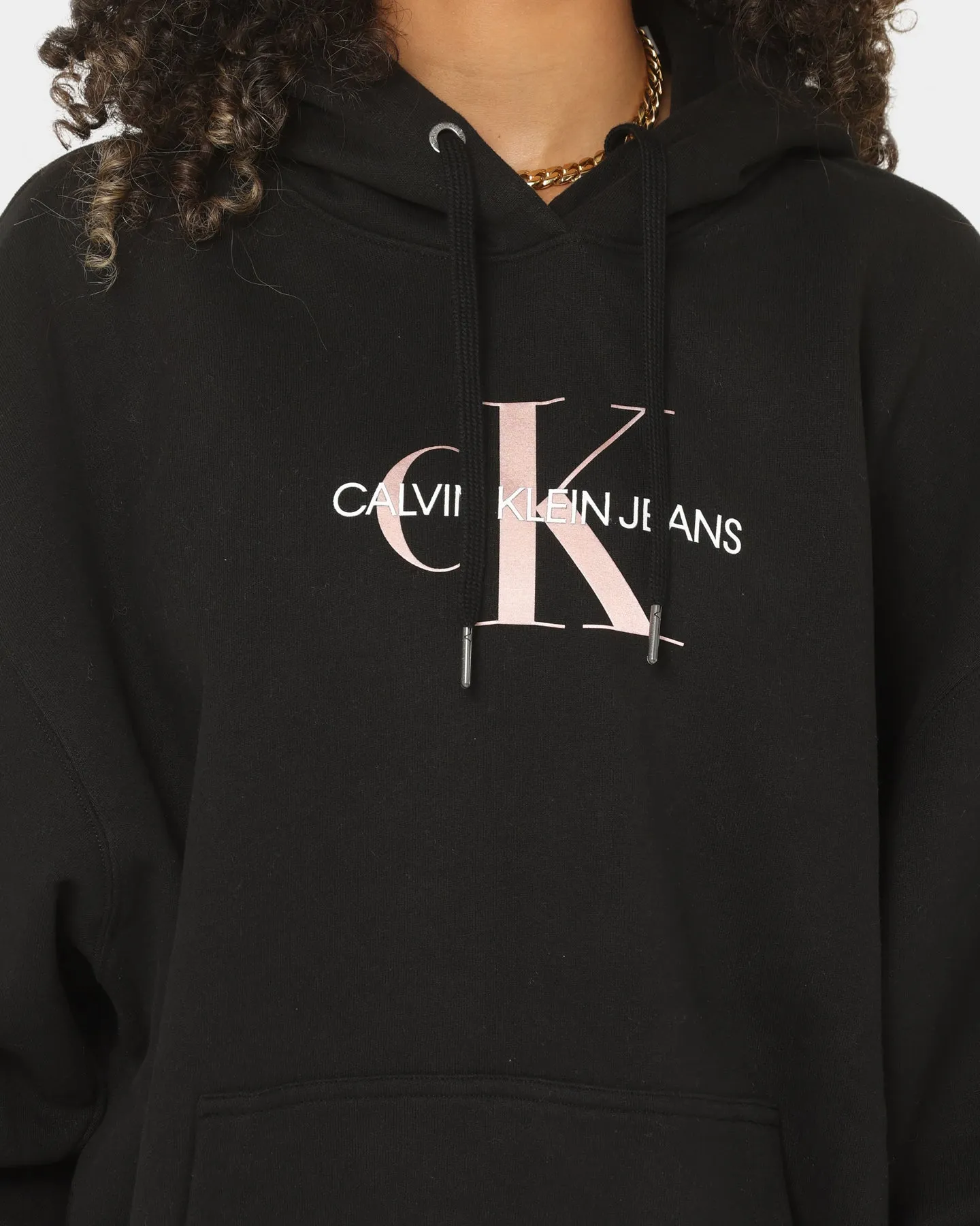 Calvin Klein Women's Mid Scale Monogram Hoodie Black