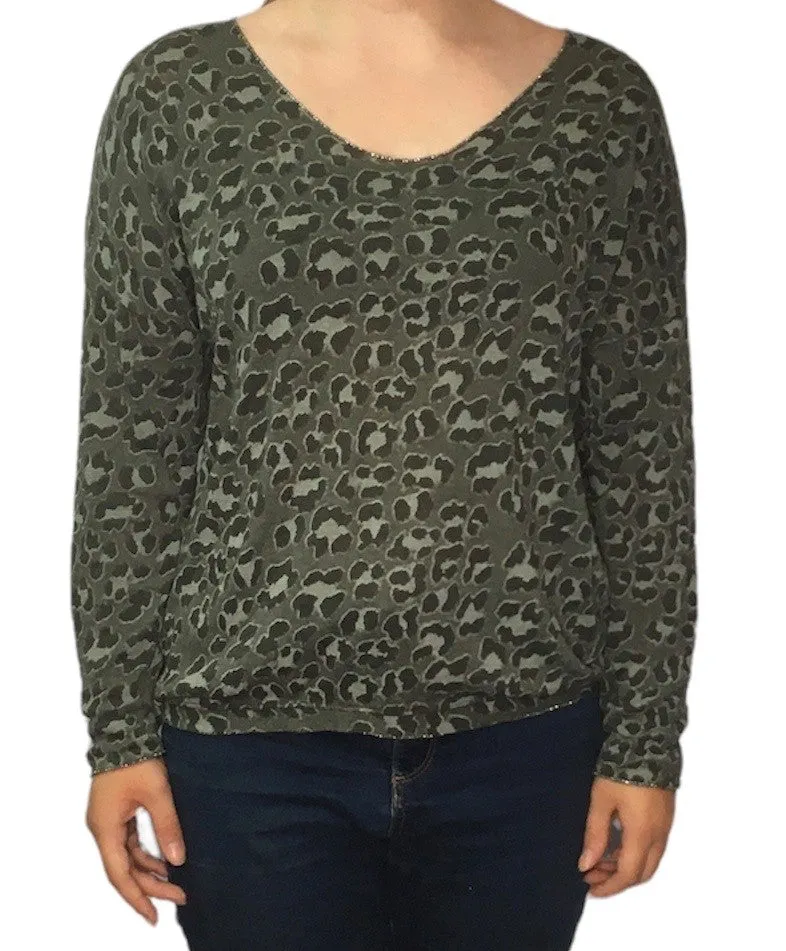 Carla Leopard Print V-Neck Jumper (3 Colours)