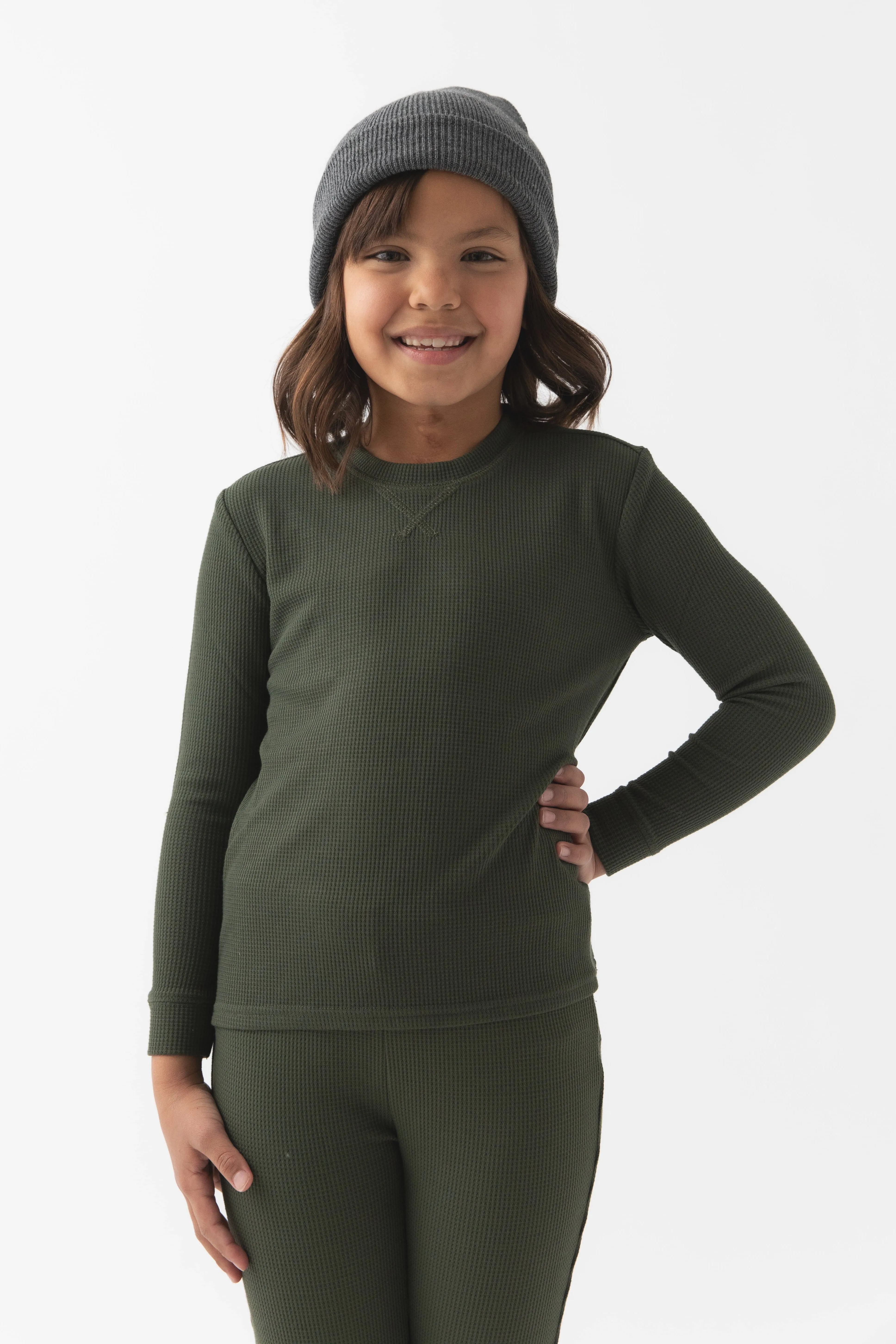 Children's Bamboo Waffle Knit Base Layer Set