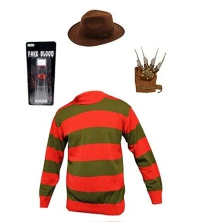 CHILDREN’S NIGHTMARE SET WITH JUMPER CLAW HAT AND FAKE BLOOD