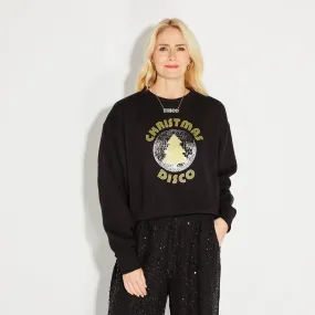 Christmas Disco Ball Sweatshirt Black & Gold