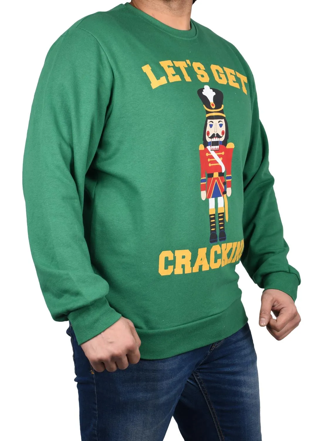 Christmas Fleece Jumper Sweatshirt Cracking