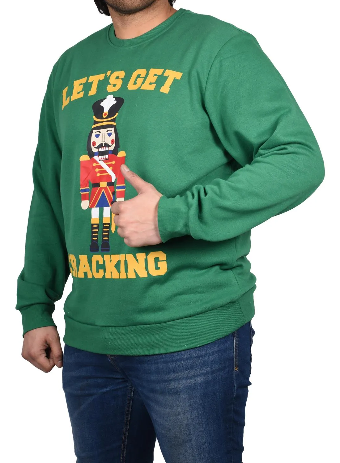 Christmas Fleece Jumper Sweatshirt Cracking