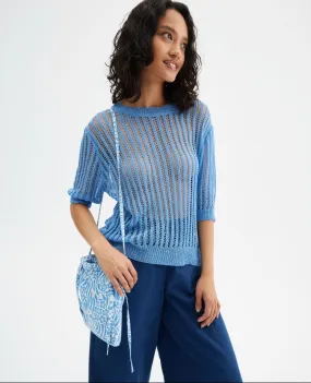 Compania Fantastica Blue Open Knit Jumper