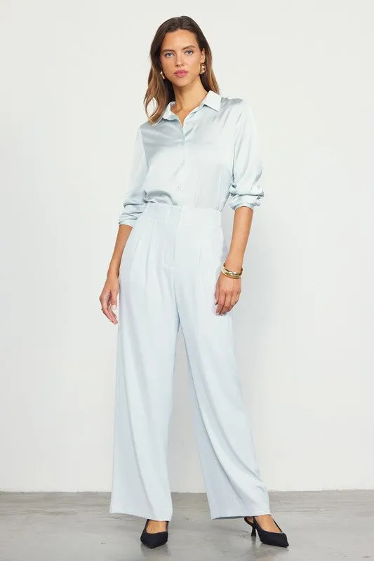 Corey Recyled Wide Leg Pants - Dove Grey