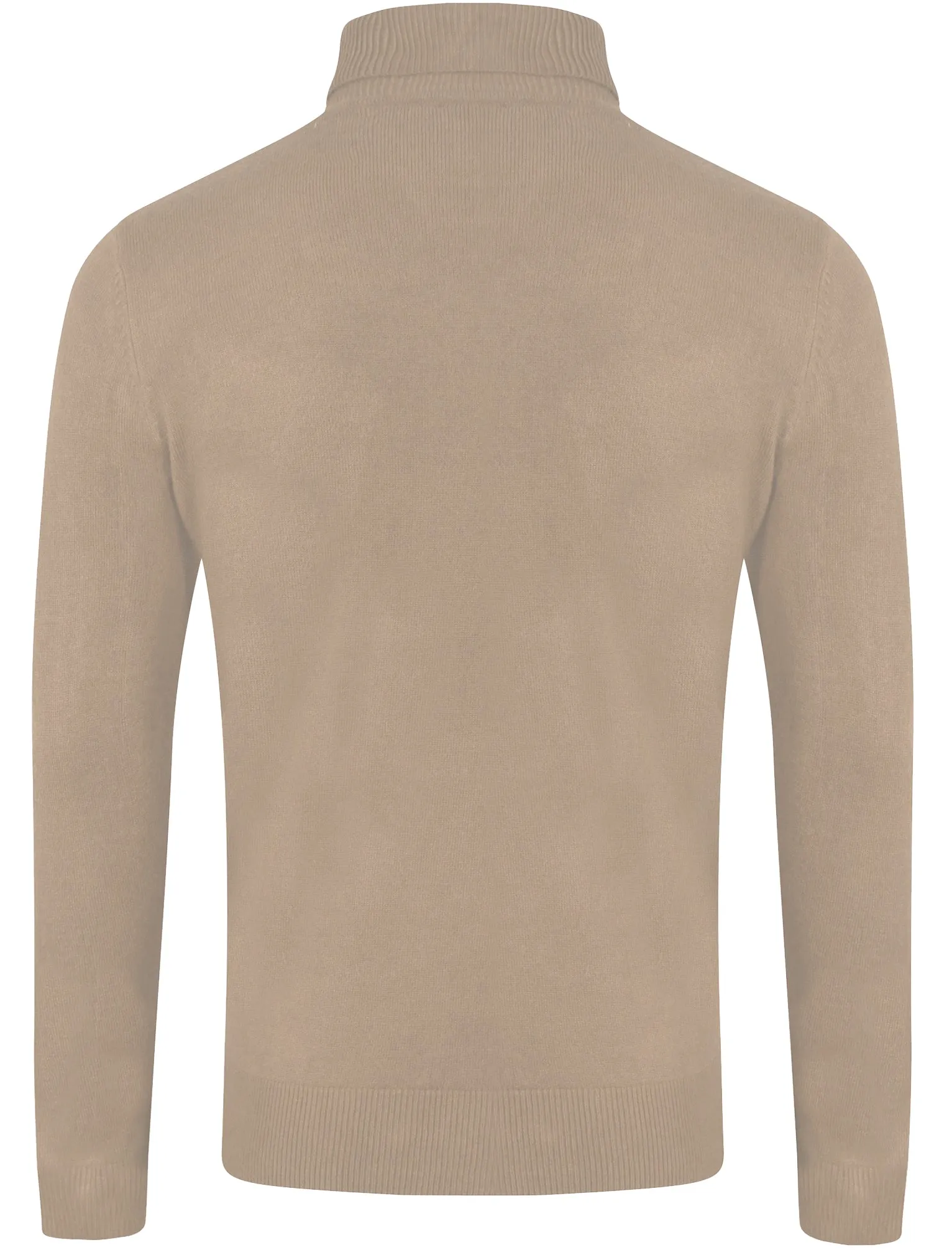 Craig Roll Neck Knitted Jumper in Stone - Kensington Eastside