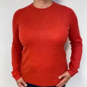 Cranberry Red Cashmere Crew Neck Jumper Large