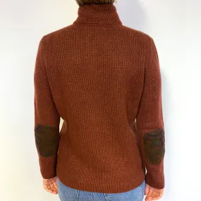 Dark Rust Brown Cashmere Cardigan Medium