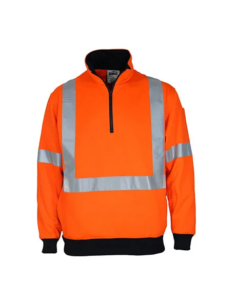 DNC Hi Vis 1/2 Zip X Back Fleecy Jumper (3933)