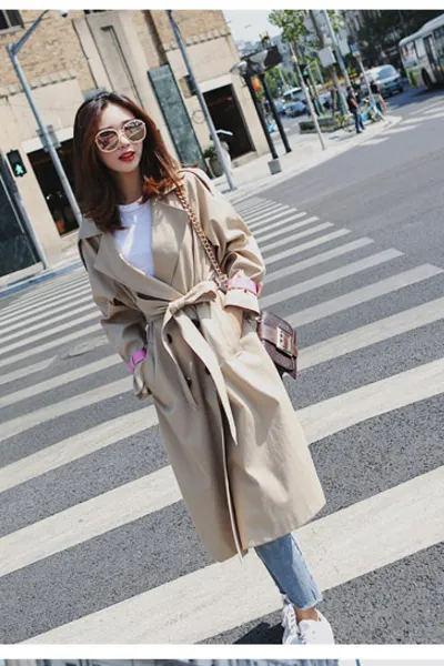 Double Breasted Hasp Lapel Long Overcoat Coat