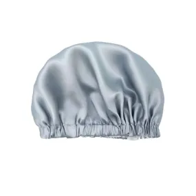 Double Layer Mulberry Silk Bonnet Hair Bonnet - Silver - Medium to Small