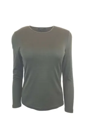 EBAS503.COLOUR.I-O MERINO JUMPER SATIN ELASTIC TRIM ROUND NECK